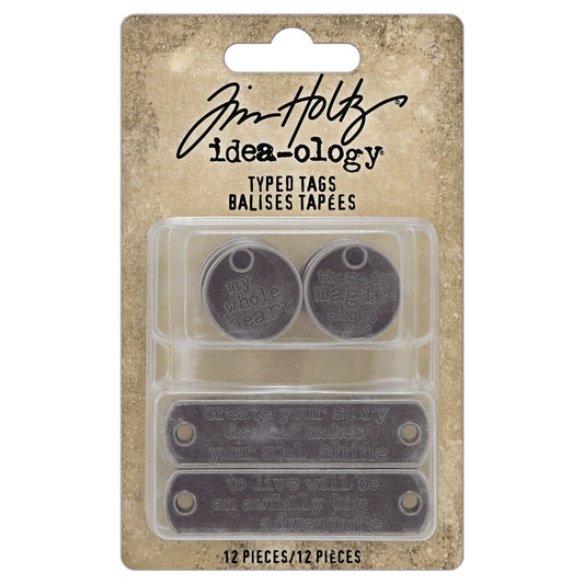 Idea-ology Tim Holtz Typed Tags-12 Pieces