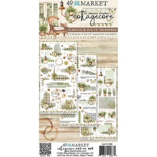 49 And Market Cottagecore Rub-On Transfer Set 6"X12"