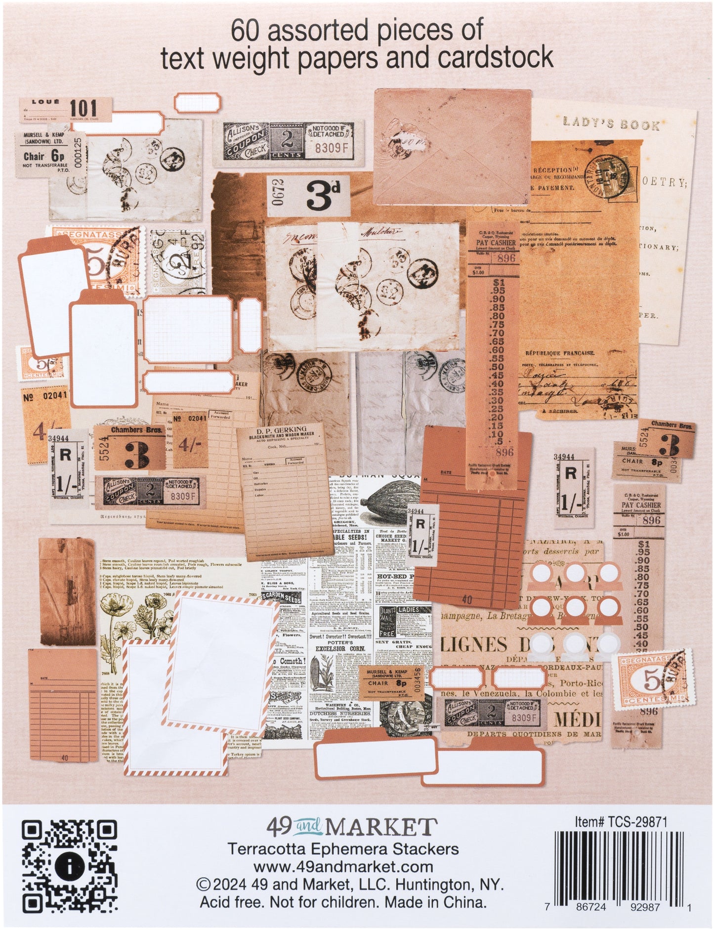 49 And Market Color Swatch: Terracotta Ephemera Stackers