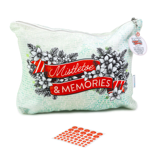 49 And Market Mistletoe And Memories Zippered Tote Bag with Enamel Dots