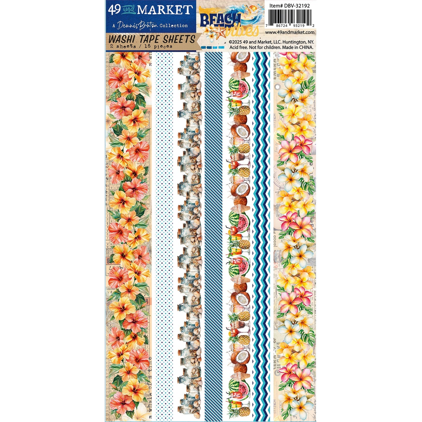 49 And Market Beach Vibes Washi Tape Sheets
