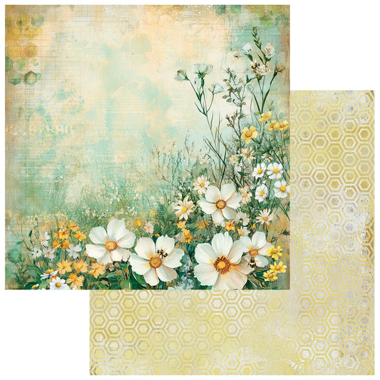 49 And Market Botanical Buzz Double - Sided Cardstock 12"X12" - Cheerful