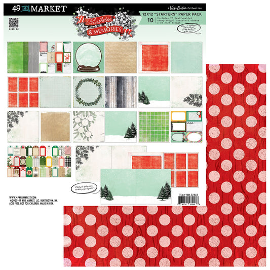 49 And Market Mistletoe And Memories Starters Collection Pack 12"X12"