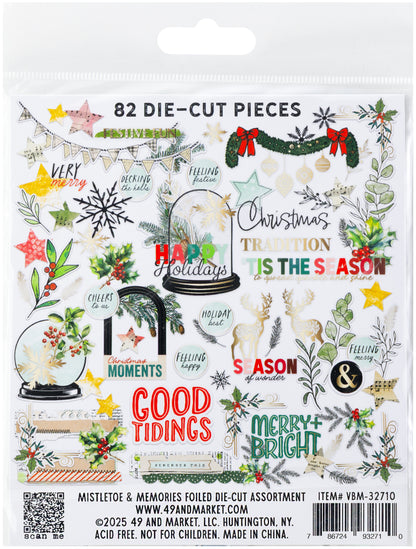 49 And Marketing Mistletoe And Memories Die-Cuts - Foiled