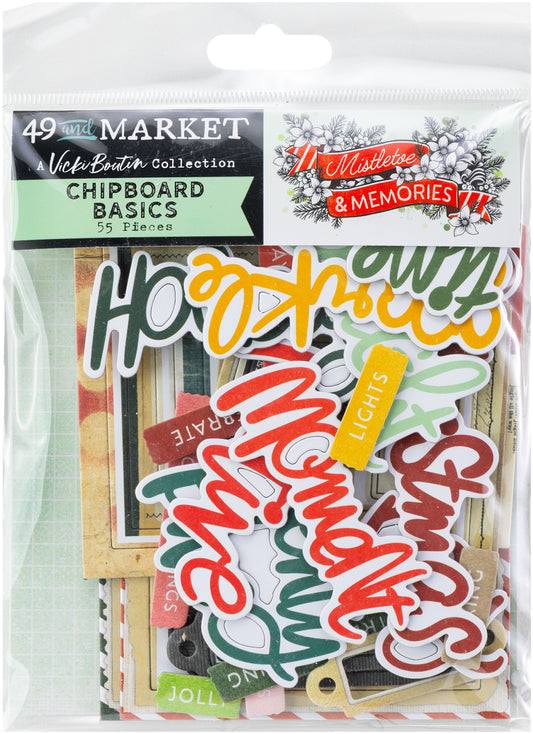 49 And Market Mistletoe And Memories Chipboard Set - Basics