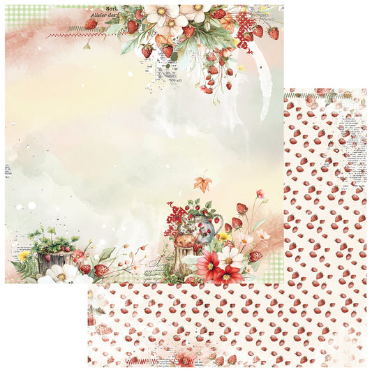 49 And Market Nature's Haven Double-Sided Cardstock 12"X12" - Strawberry Tea