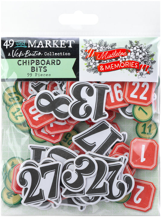 49 And Market Mistletoe And Memories Chipboard Set - Bits