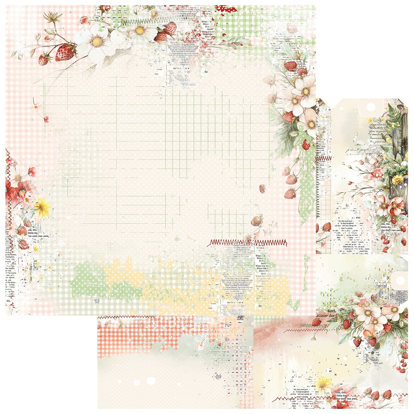 49 And Market Nature's Haven Double-Sided Cardstock 12"X12" - Berry Delight