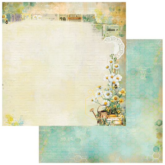 49 And Market Botanical Buzz Double - Sided Cardstock 12"X12" - Lush