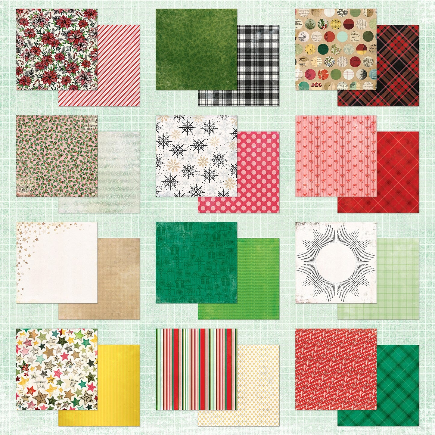 49 And Market Mistletoe And Memories Paper Pad 12"X12" 24 Sheets
