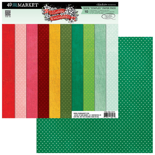 49 And Market Mistletoe And Memories Staples Pack 12"X12"