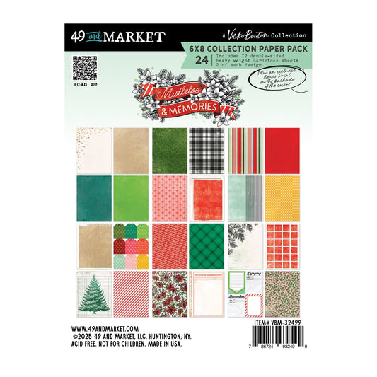 49 And Market Mistletoe And Memories Paper Pack 6"X8"