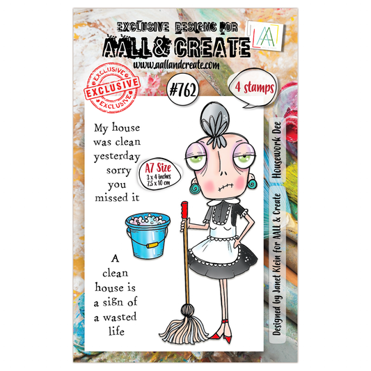 #762 - A7 Clear Stamp Set - Housework Dee