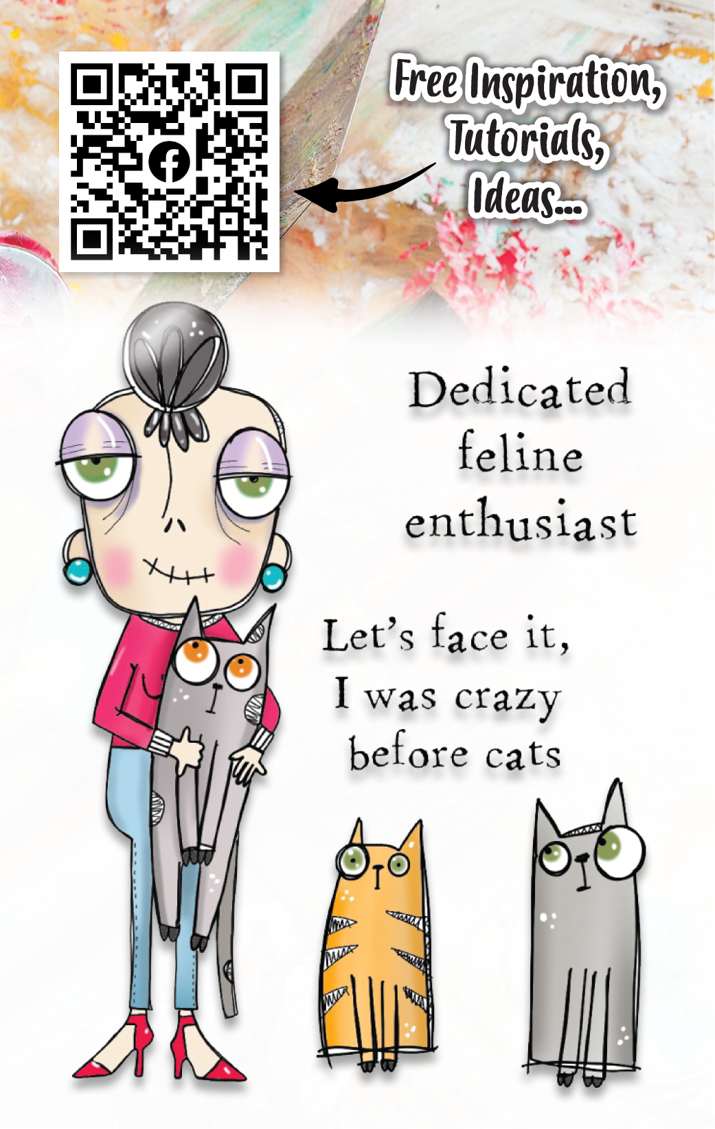 #777 - A7 Clear Stamp Set - Cat Lady Dee