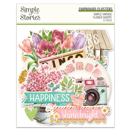 Simple Stories Simple Vintage Flower Shoppe Chipboard Clusters