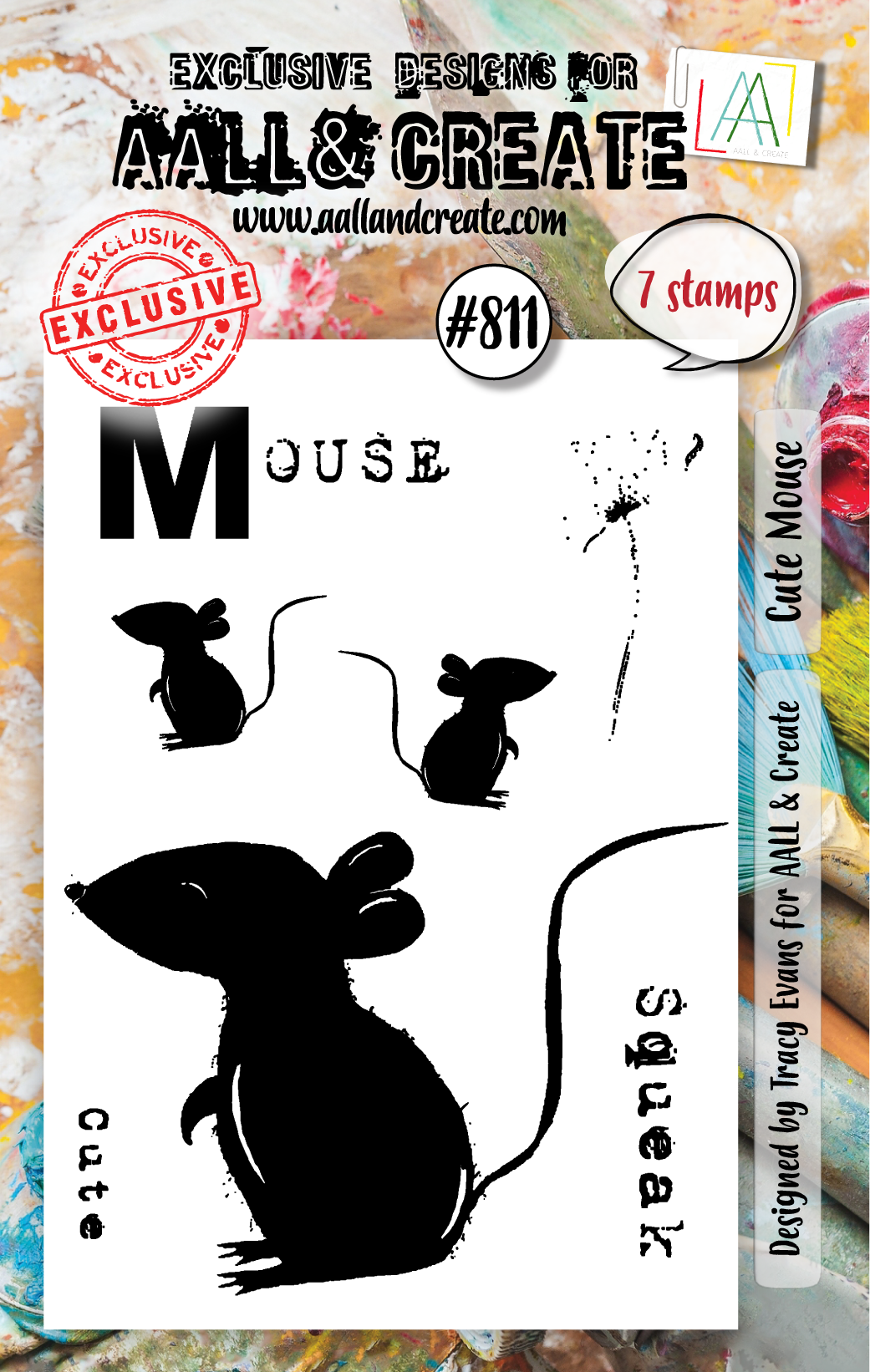 #811 - A7 Clear Stamp Set - Cute Mouse