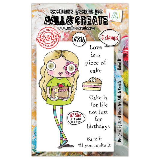 #816 - A7 Clear Stamp Set - Bake It