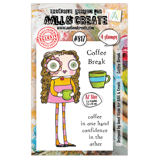 #817 - A7 Clear Stamp Set - Coffee Break