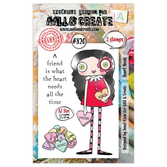 #820 - A7 Clear Stamp Set - Heart Needs