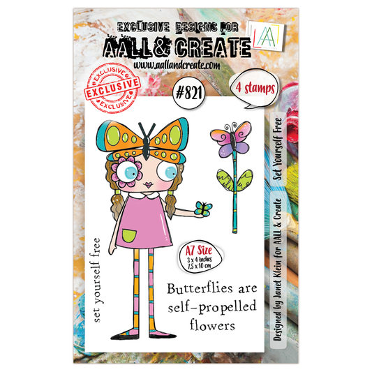 #821 - A7 Clear Stamp Set - Set Yourself Free