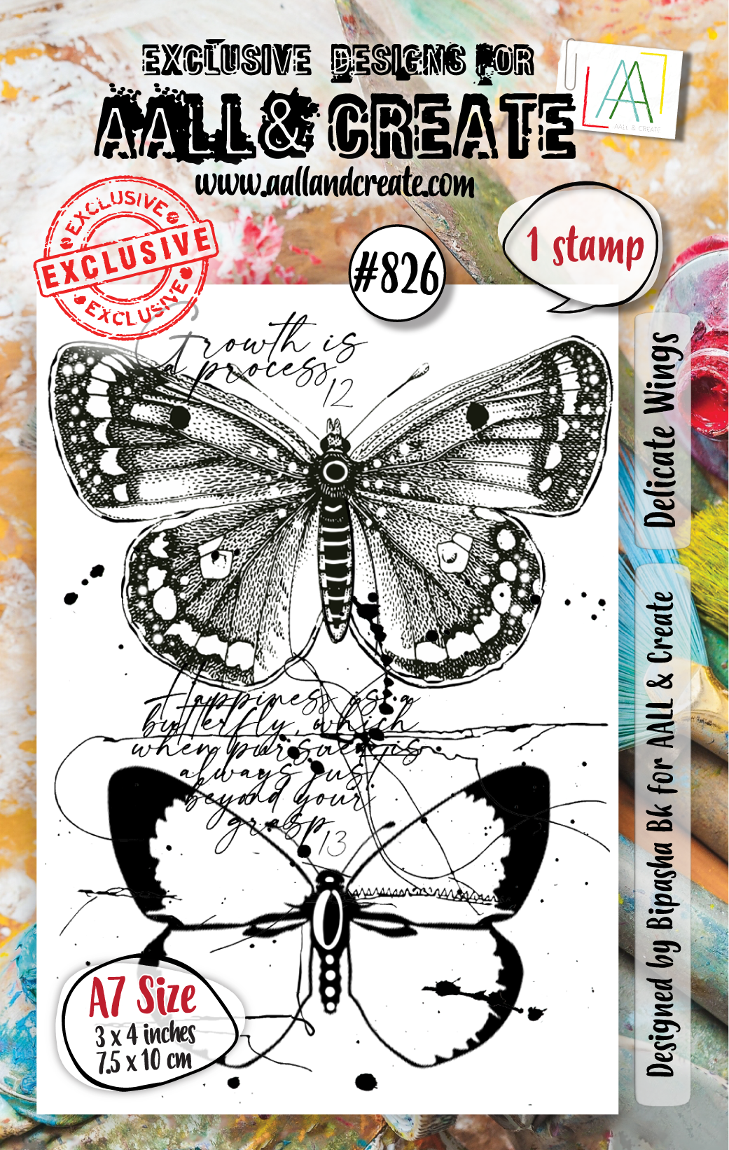 #826 - A7 Clear Stamp Set - Delicate Wings