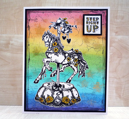 TP-827- A5 Clear Stamp Set - On Golden Poles