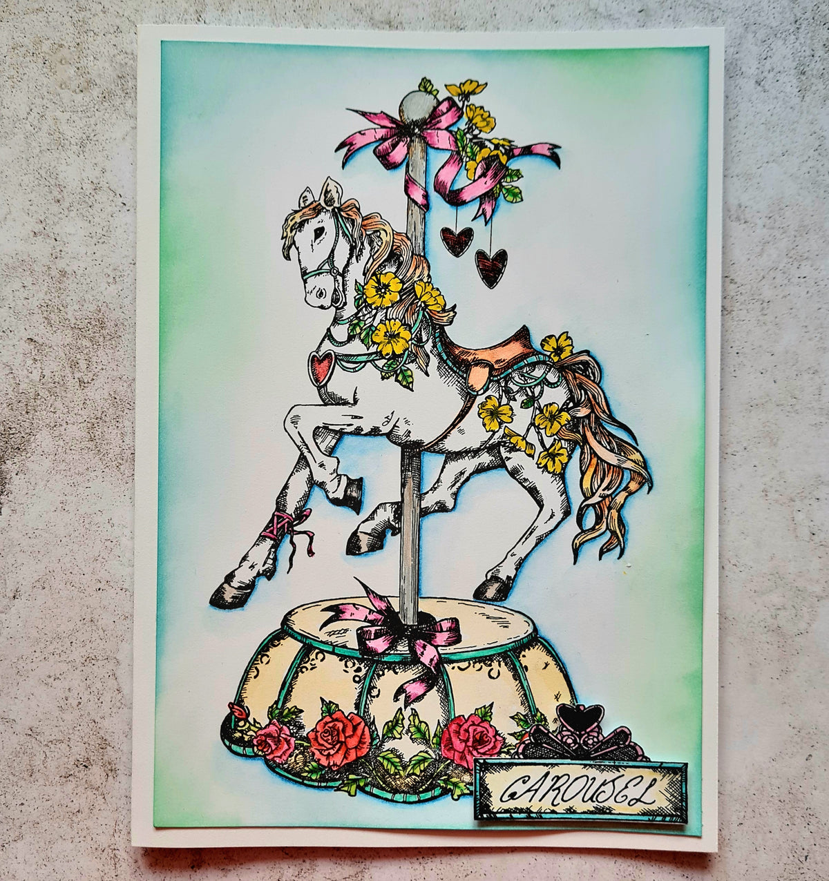 TP-827- A5 Clear Stamp Set - On Golden Poles