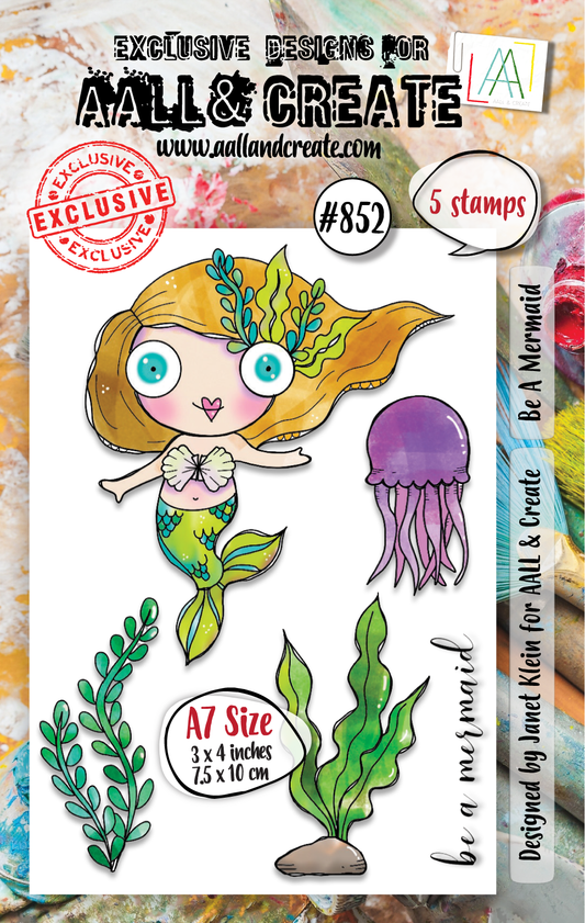 #852 - A7 Clear Stamp Set - Be A Mermaid