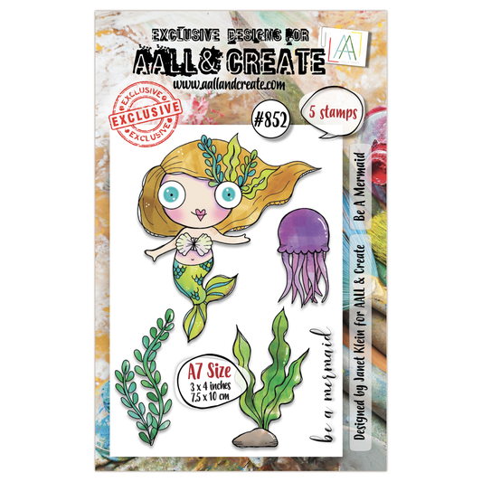 #852 - A7 Clear Stamp Set - Be A Mermaid