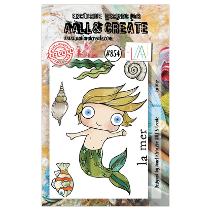 #854 - A7 Clear Stamp Set - La Mer