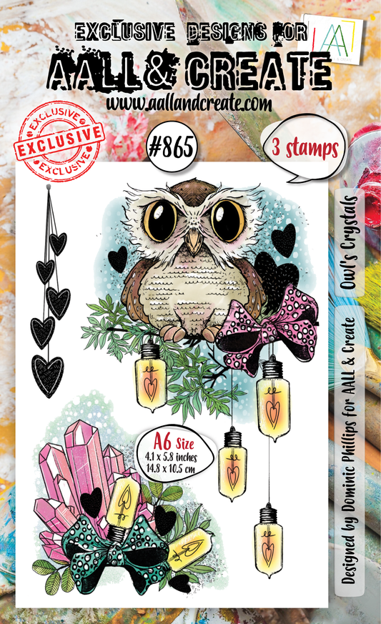 #865 - A6 Clear Stamp Set - Owl's Crystals