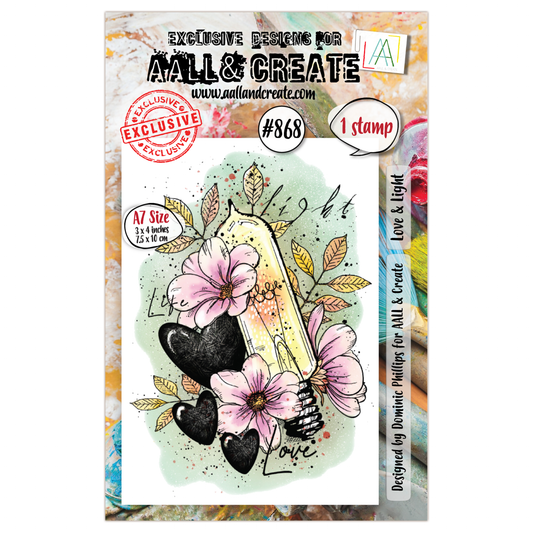 #868 - A7 Clear Stamp Set - Love & Light
