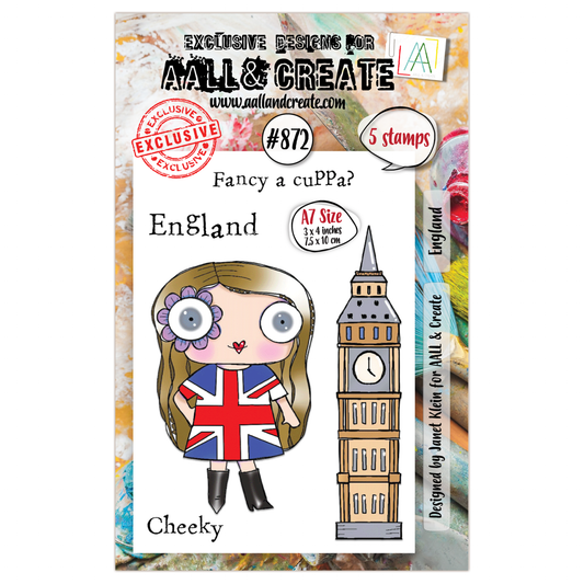 #872 - A7 Clear Stamp Set - England