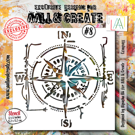 #8 - 6"x6" Stencil - Compass