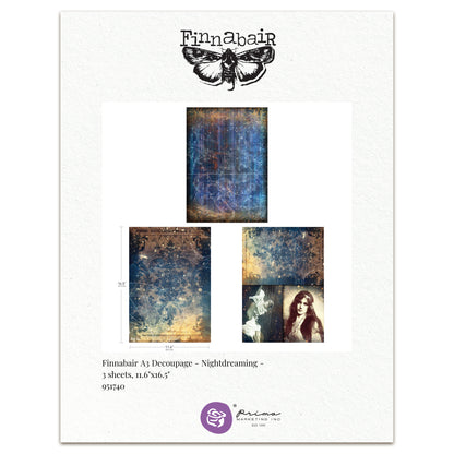 Prima Marketing Finnabair A3 Decoupage Pack Nightdreaming (3pcs)