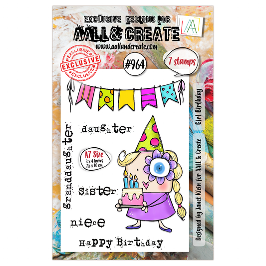 #964 - A7 Stamp Set - Girl Birthday