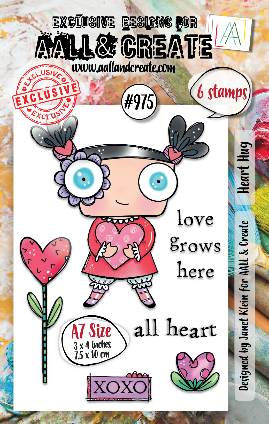 #975 - A7 Stamp Set - Heart Hugs