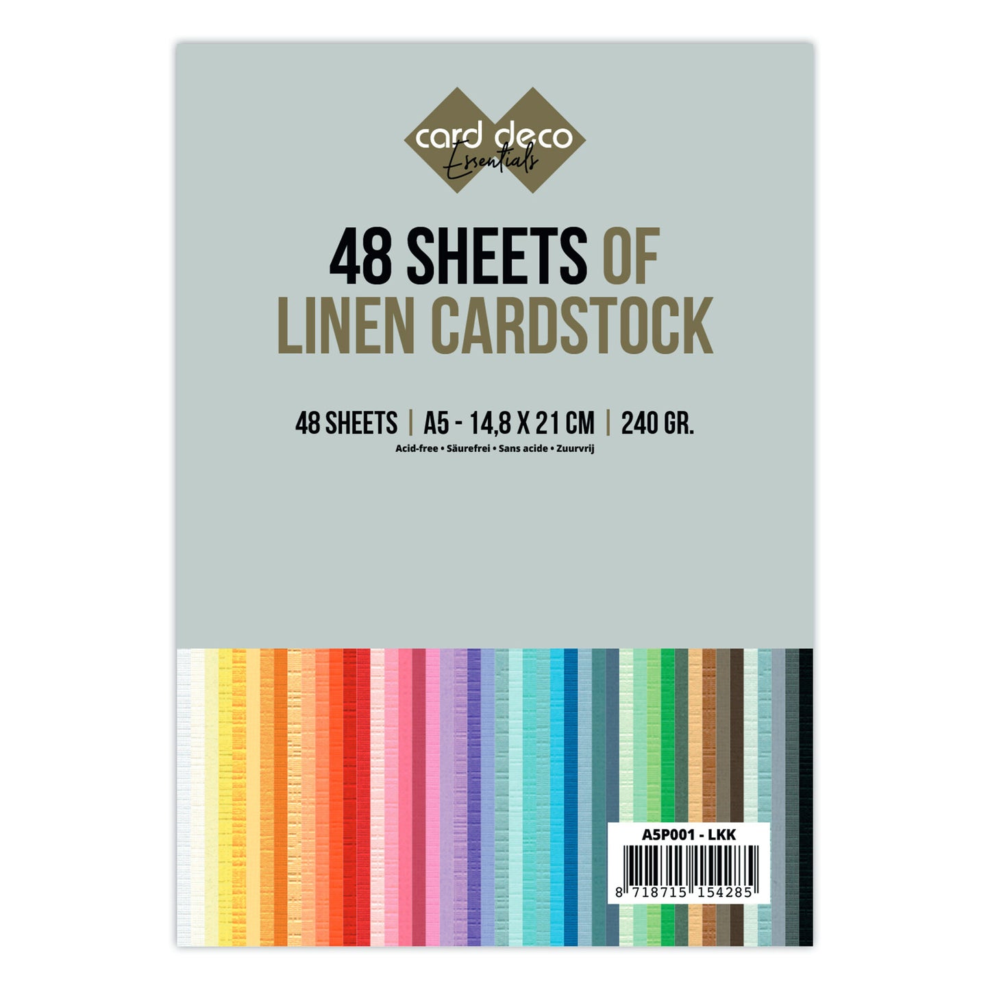 Card Deco Linen Cardstock A5 Jumbo Pack (48pcs)