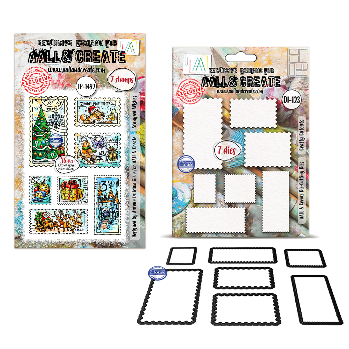 Autour de Mwa Wishful Cutouts Stamps TP-1492 + Matching Die-Cutting Dies DI-123