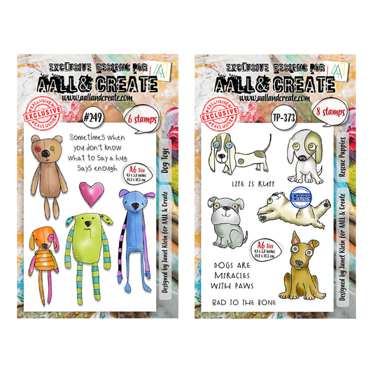 AALL & Create Set of 2 A6 stamp sets #249 & 373
