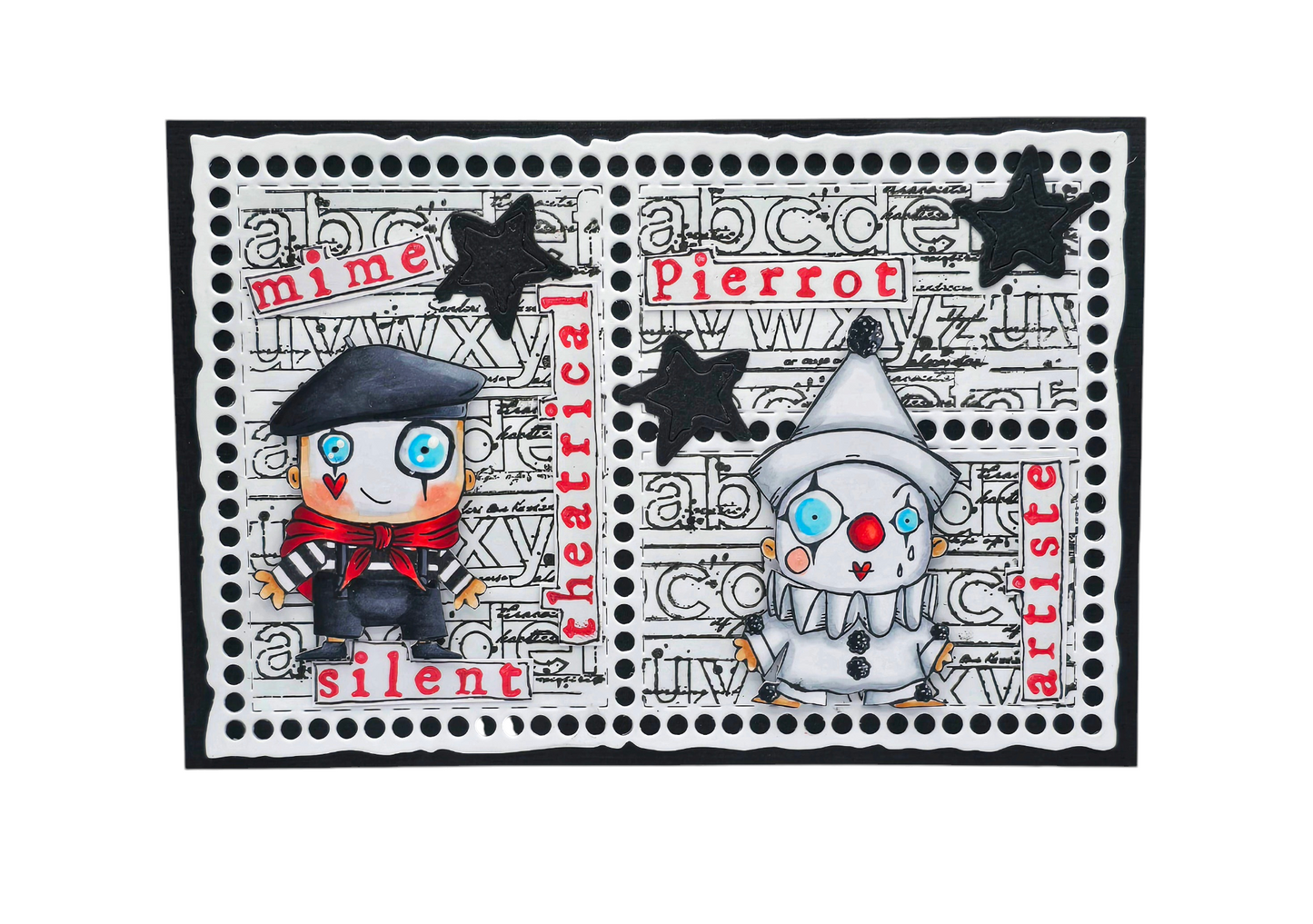 #1210 - A7 Stamp Set - Pierrot And Mime