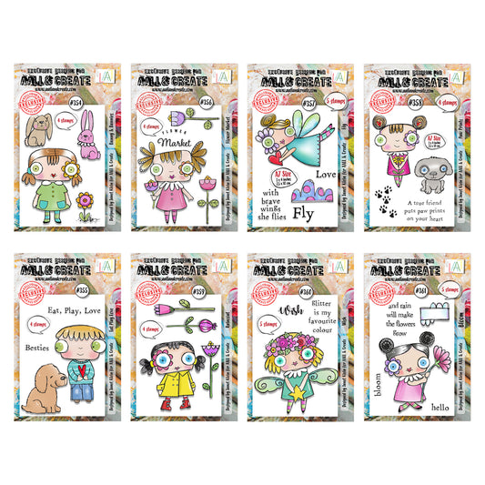 AALL & Create Set of 8x A7 Stamp sets - Love Market