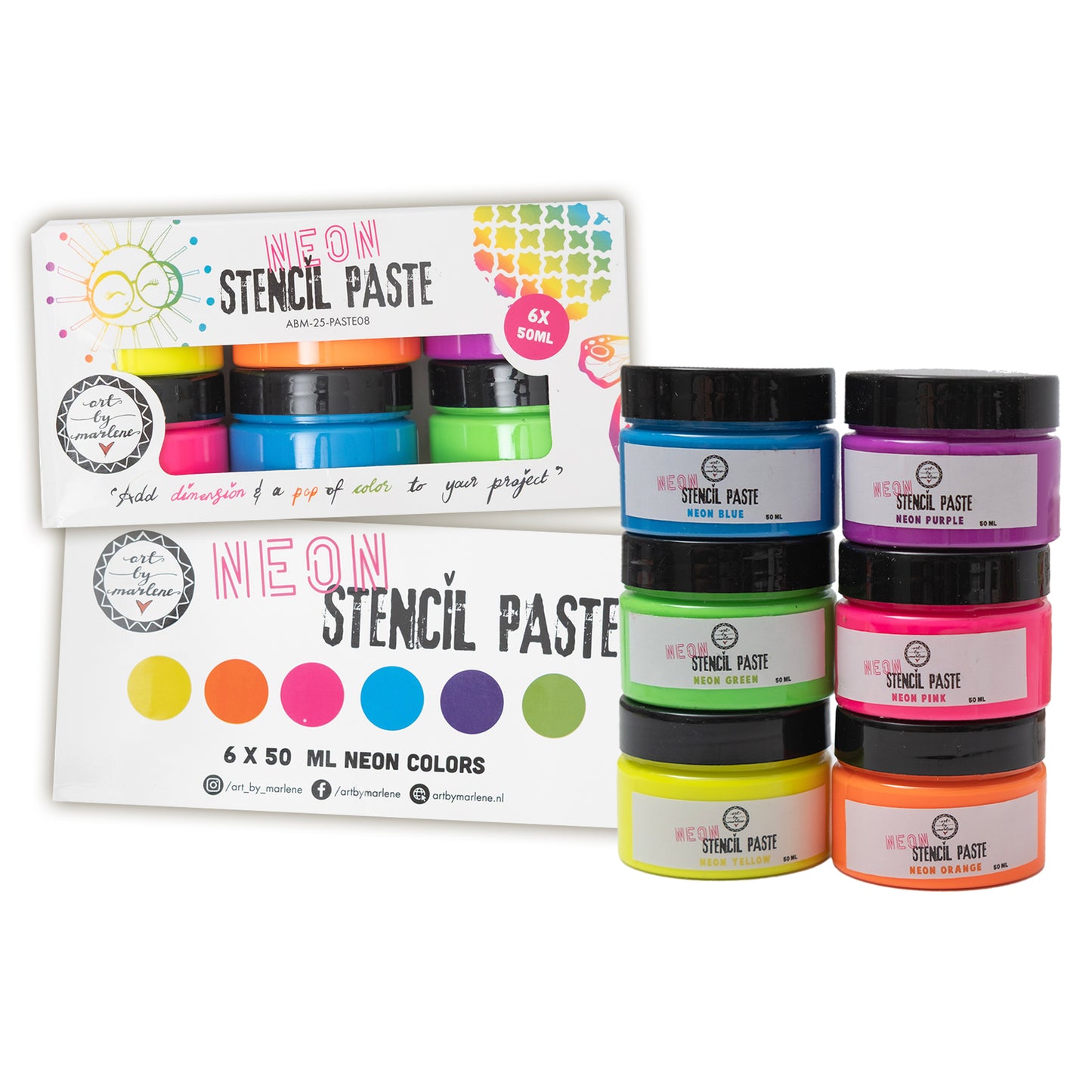 Art By Marlene Stencil Paste Neon Colors