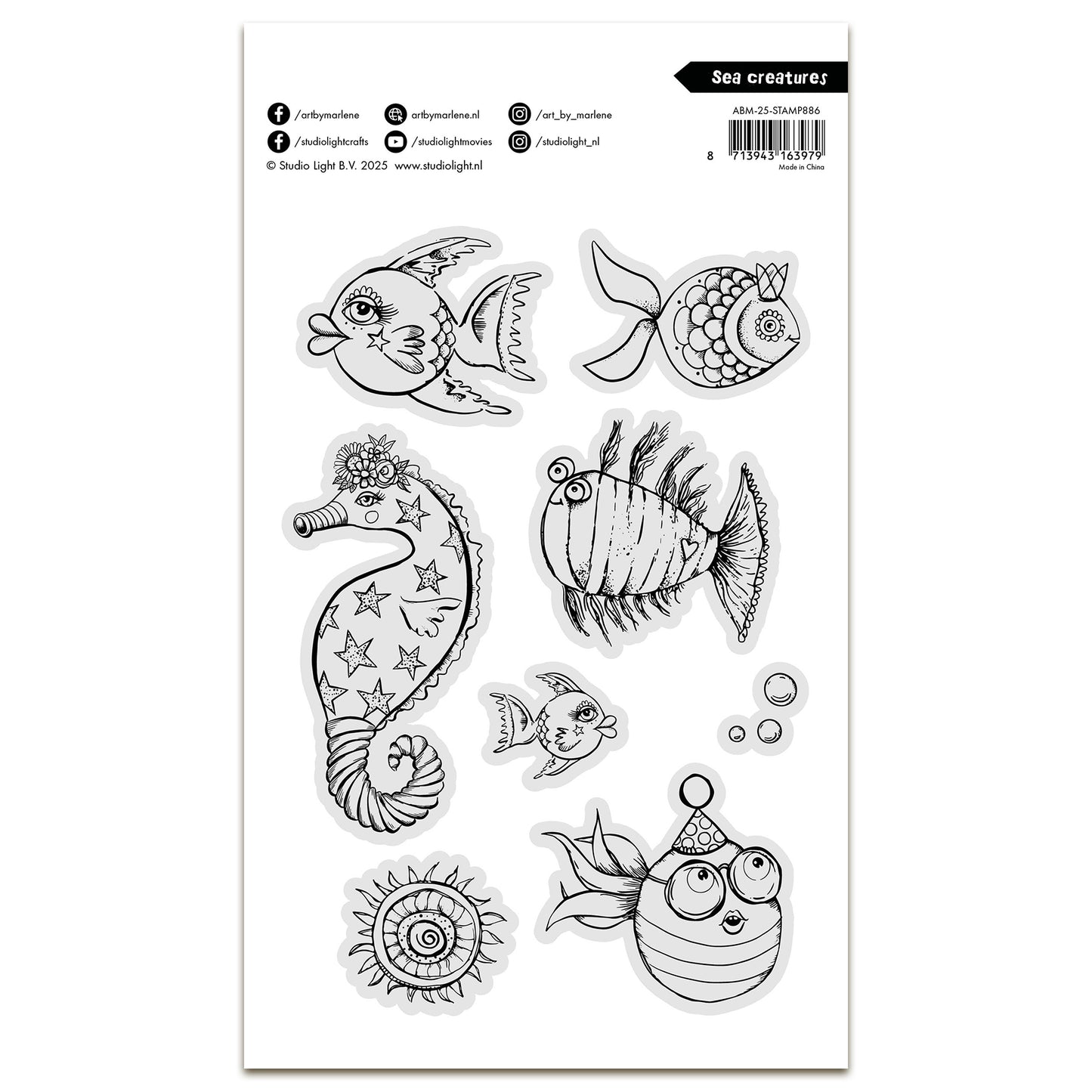 Art By Marlene Clear Stamp Sea Creatures