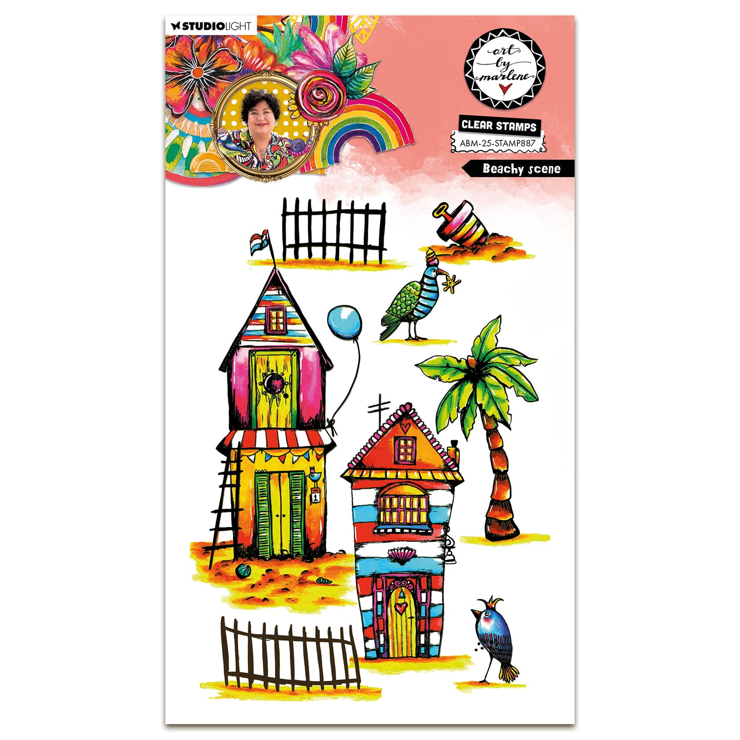 Art By Marlene Clear Stamp Beachy Scene