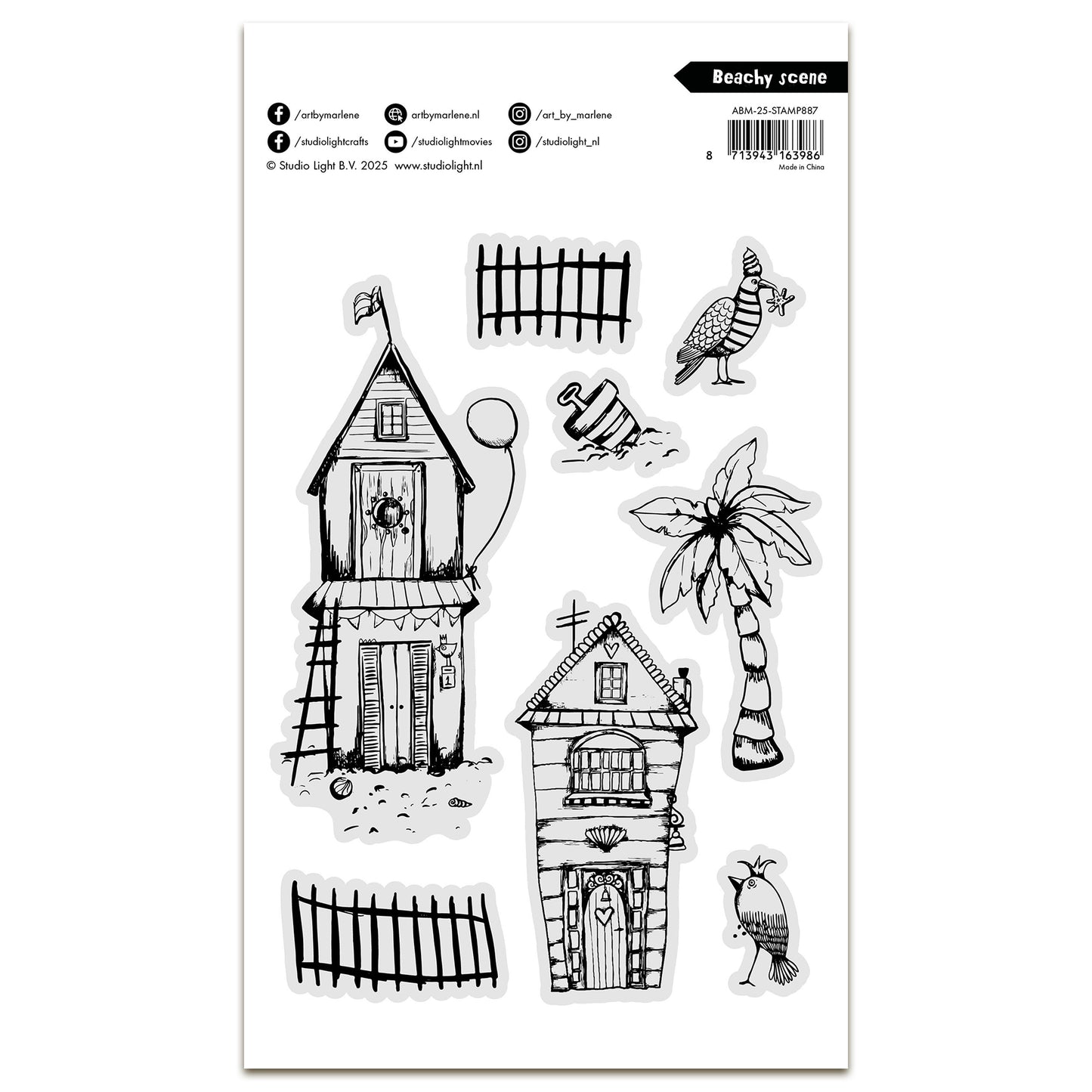 Art By Marlene Clear Stamp Beachy Scene