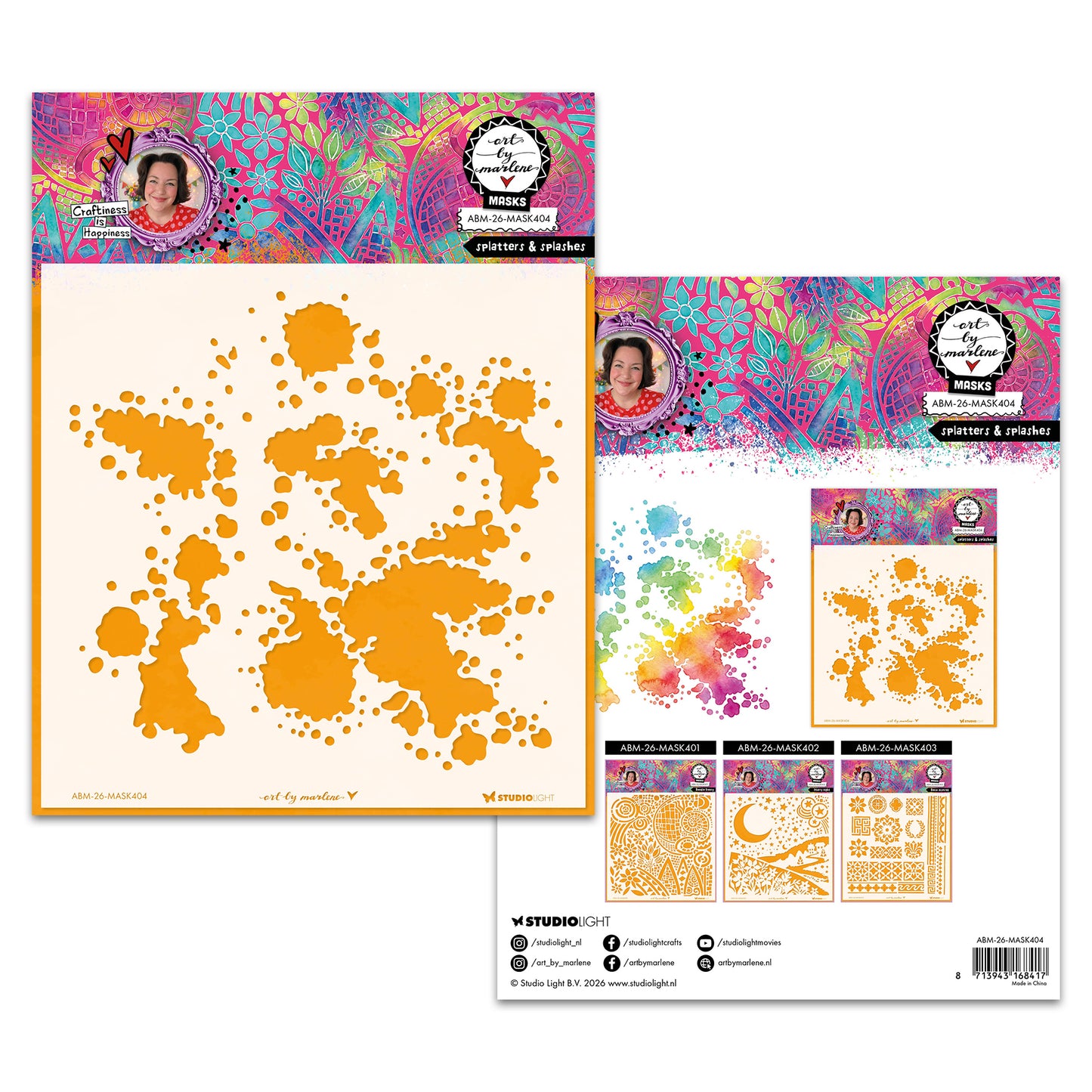 Studio Light ABM Mask Splatters & splashes Art by Marlene ~ Ship from 28th Aug