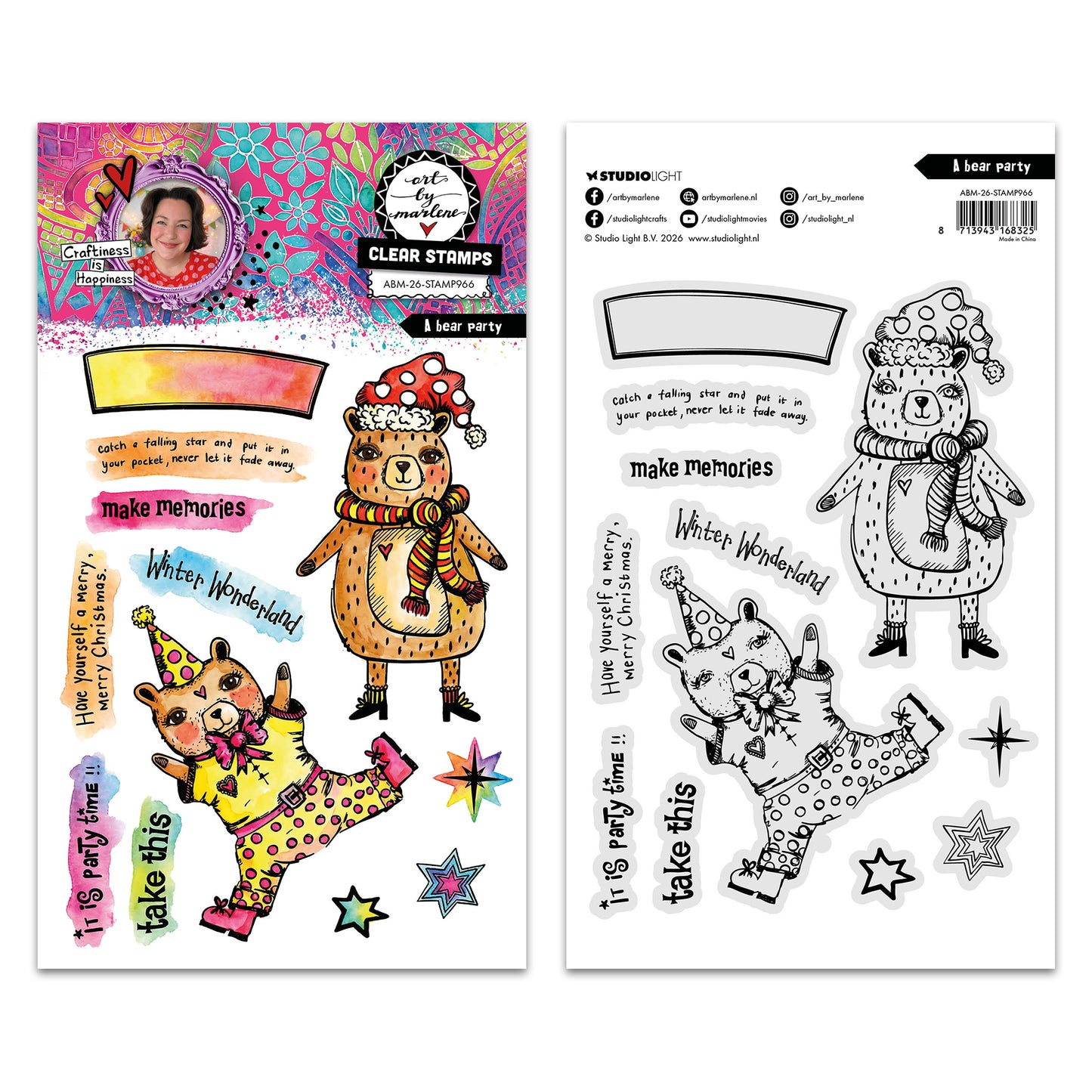Studio Light ABM Clear Stamp A bear party Art by Marlene ~ Ship from 28th Aug