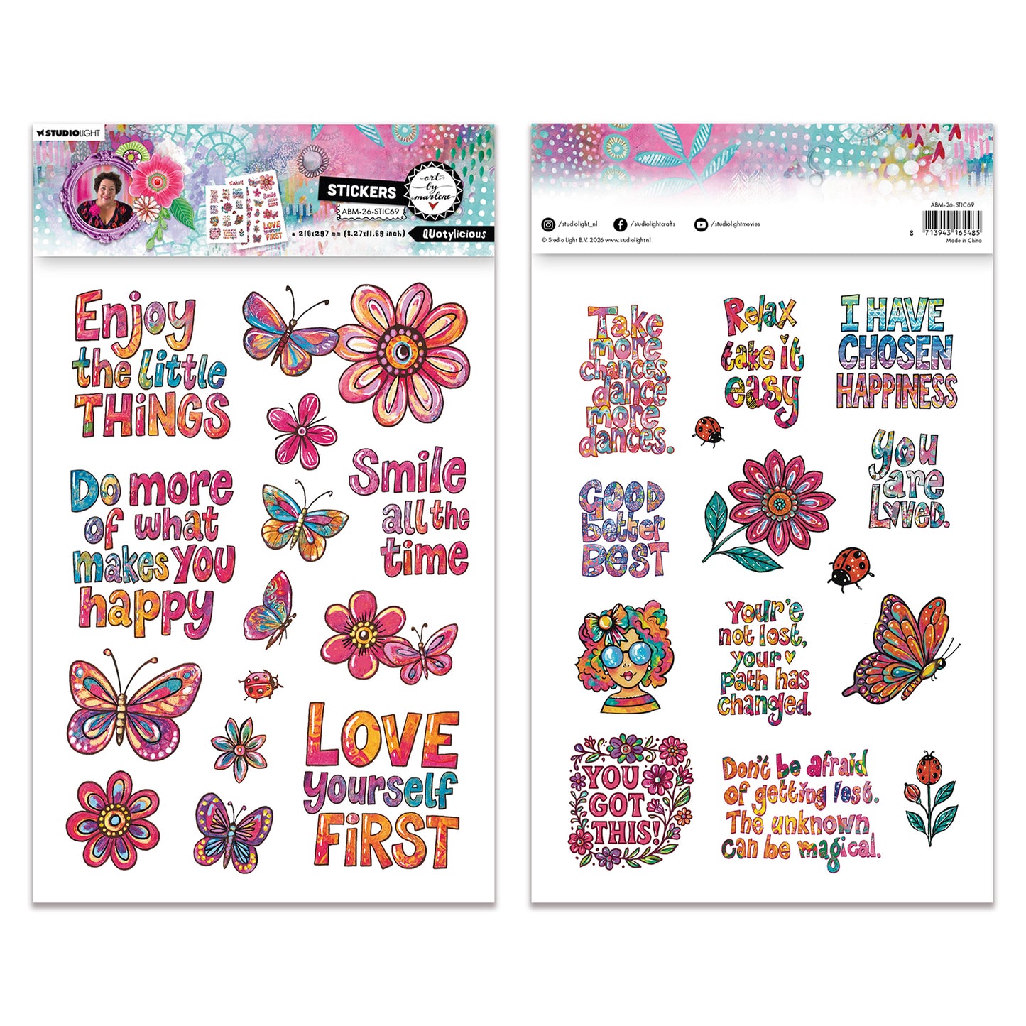 Art By Marlene Stickers Quotylicious Art by Marlene 210x297x3mm 2 Sheets