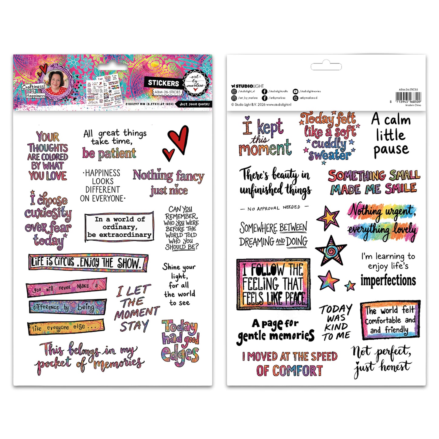 Studio Light ABM Sticker sheets Just some quotes Art by Marlene ~ Ship from 28th Aug
